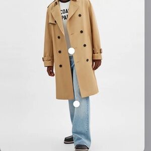 Coach Men's Brown Double-Breasted Trench Coat